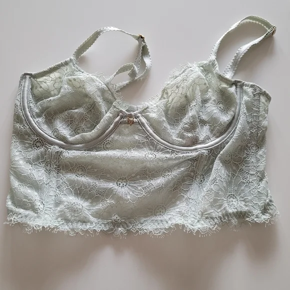 Victoria secret 34C mint green unlined longline demi bra - Picture 8 of 10